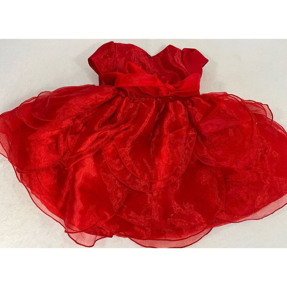 Nannette Baby Red Tulle Sheer Dress 18 months Circle Party